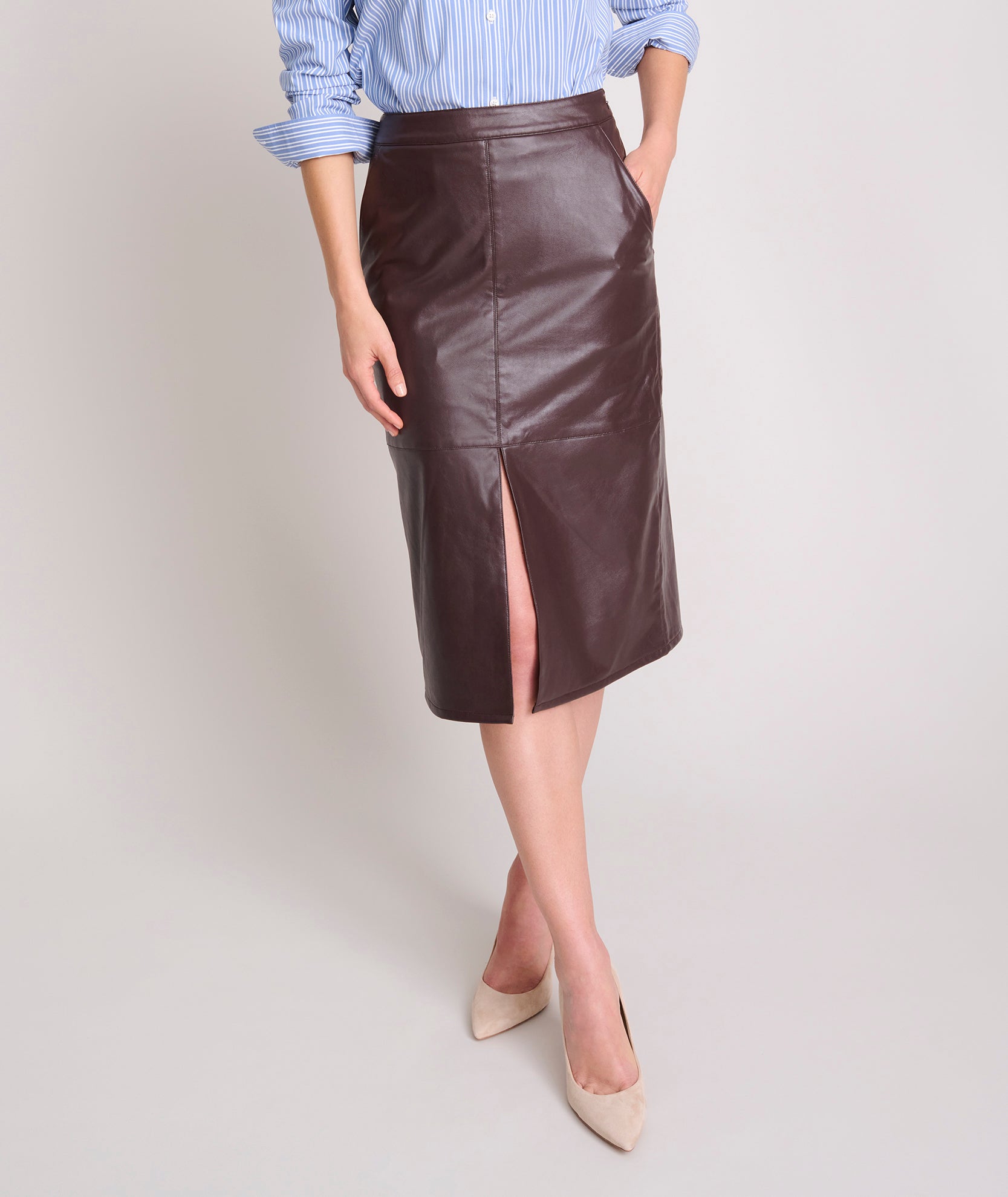 Faux Leather Aubrey Skirt