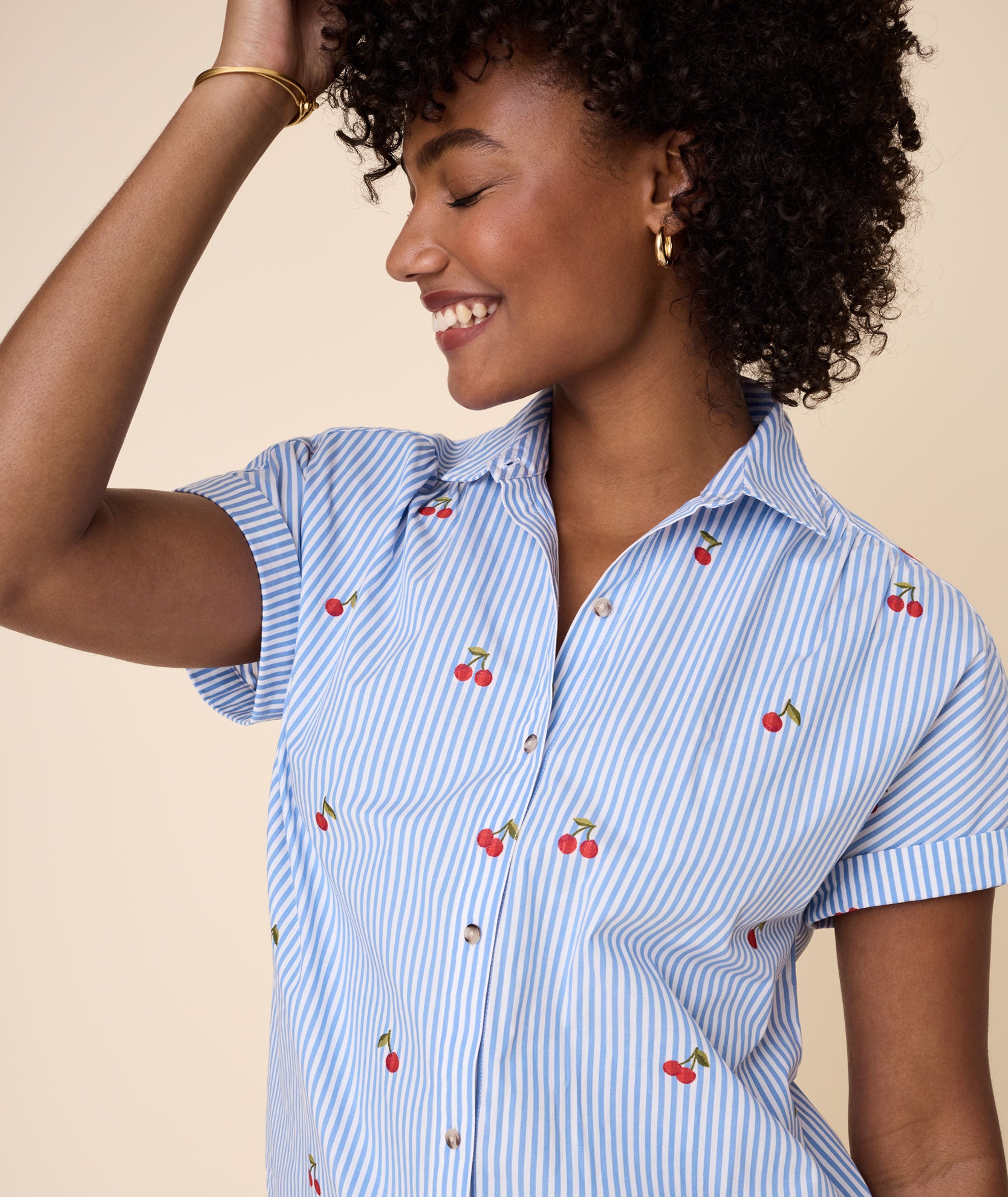 Cotton Stretch Short Sleeve Charlotte Shirt - FINAL SALE