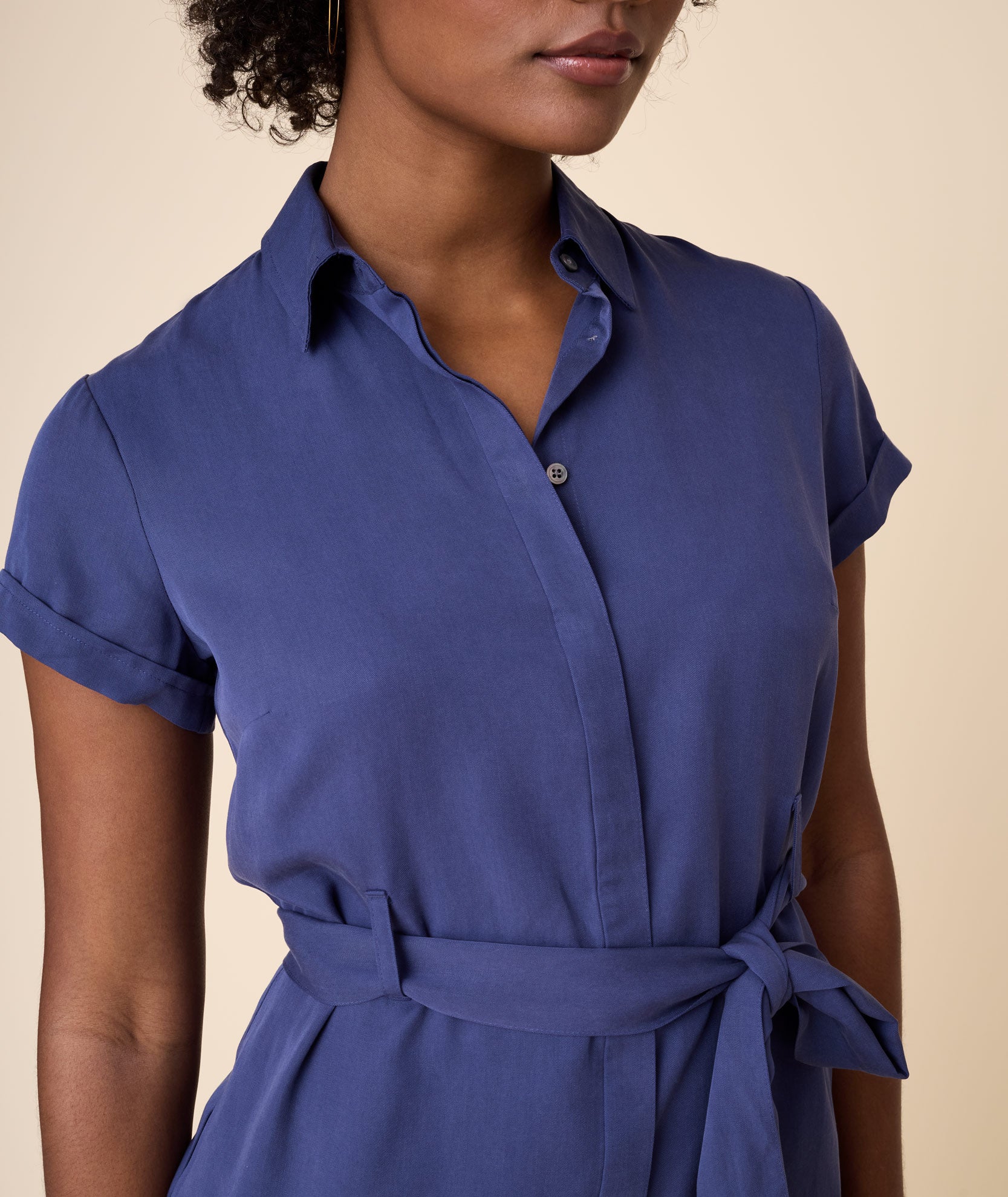 Tencel™ Twill Short Sleeve Emma Shirt Dress - FINAL SALE