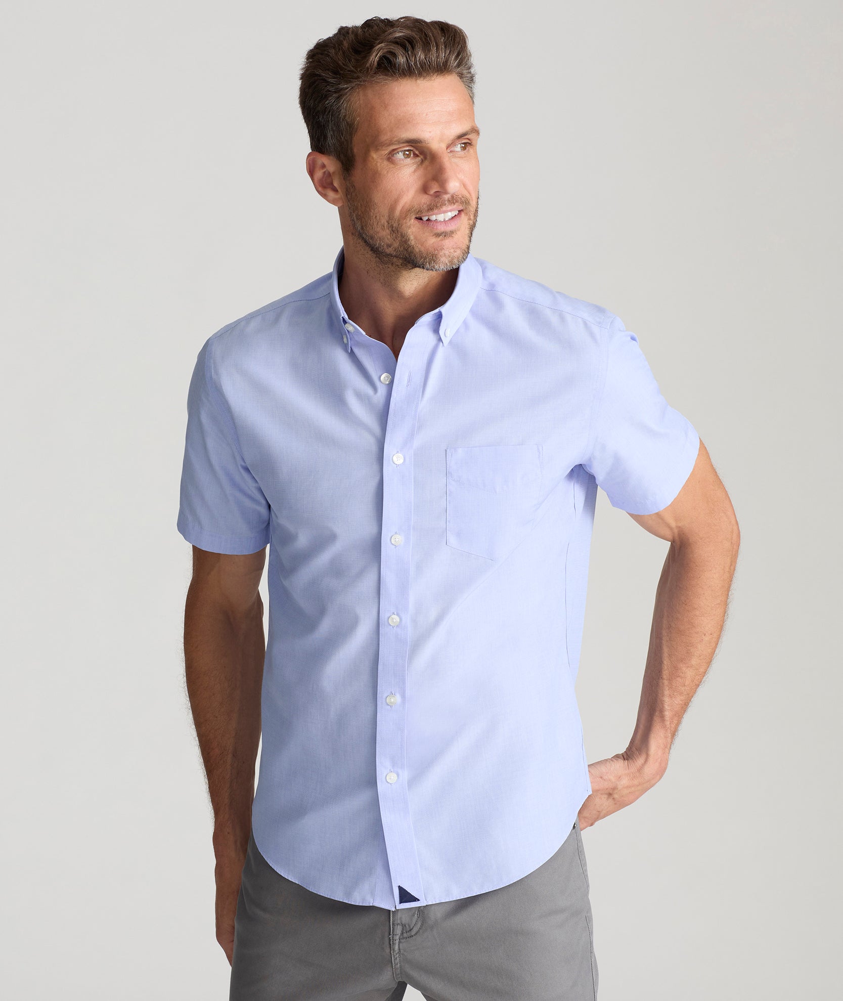 Model wearing a Hillstowe in Light Blue