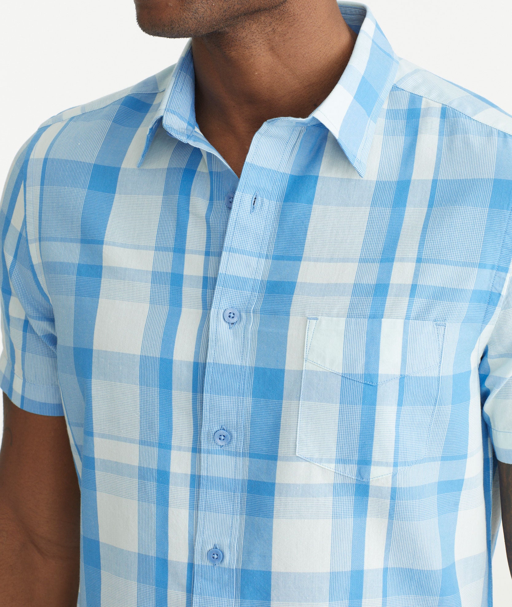 Cotton Short-Sleeve Plaid Shirt - FINAL SALE