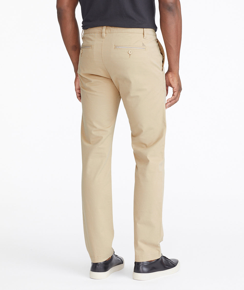 Model wearing a Tan Chino Pants